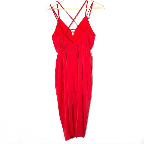 NWT Few Moda  Priscilla strappy red v neck midi slip dress size medium M - Picture 5 of 6